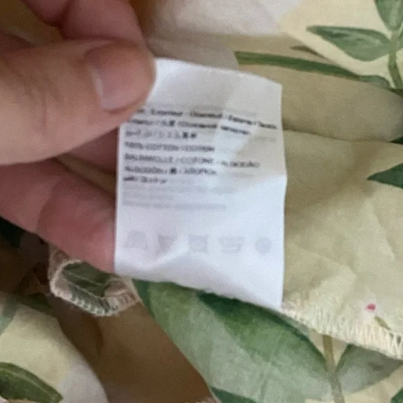 Farm Rio 100% Cotton Tiered Maxi Shirt Dress yellow floral motif Large Petite - Picture 8 of 16